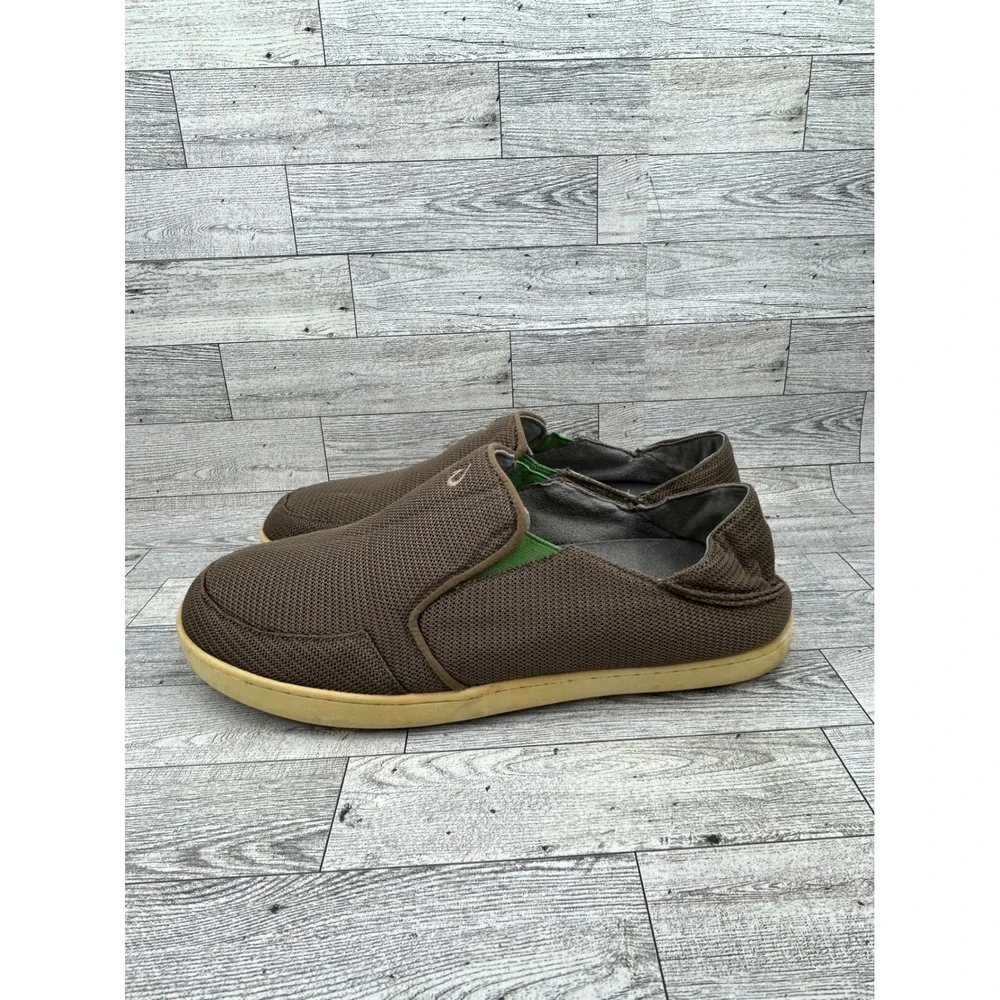 OluKai Nohea Mesh Men Slip On Loafers Brown Mesh Shoes 10188-4040 Size 11